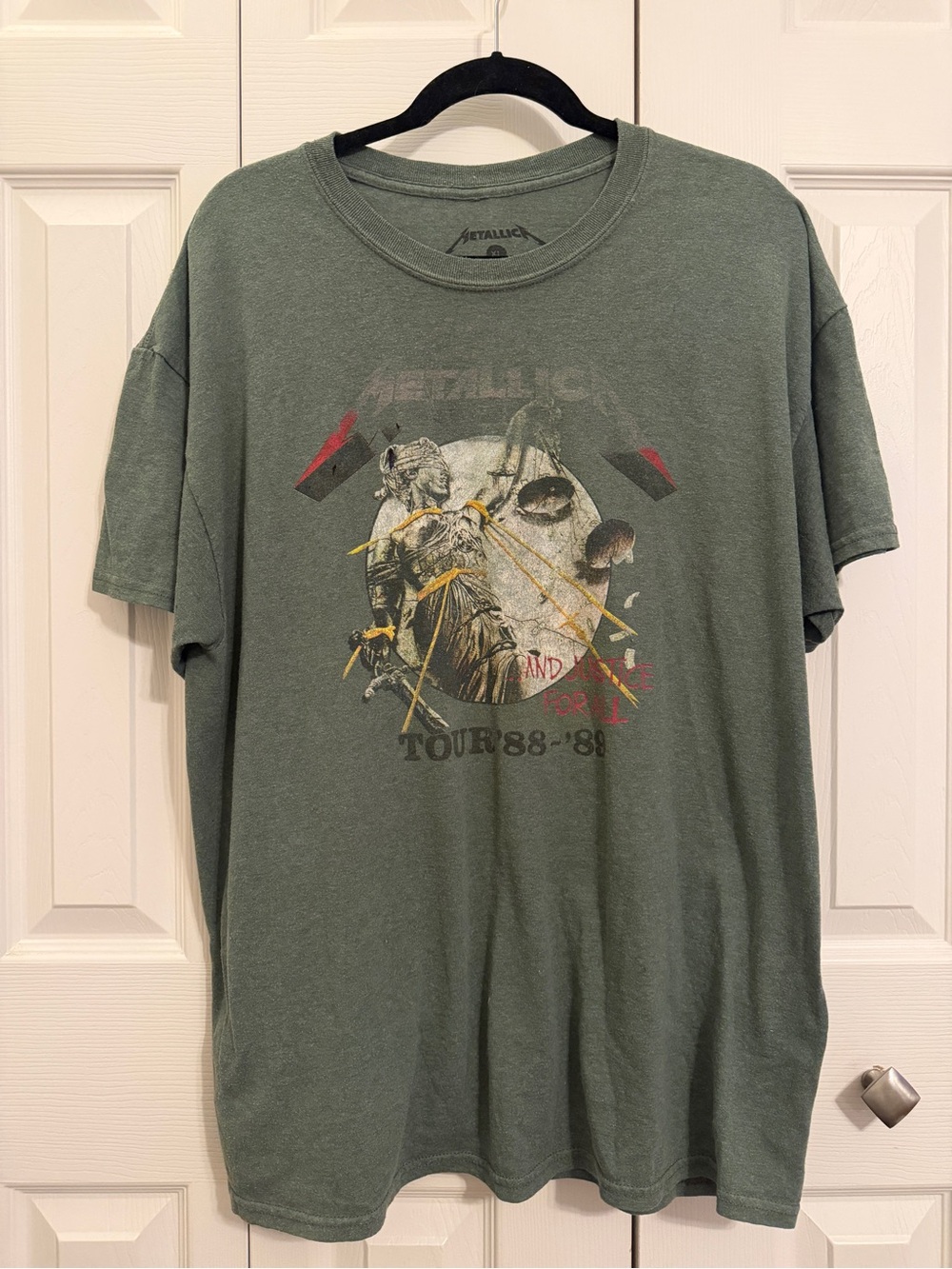 Metallica And Justice For All Tour 88 89 Graphic T Shirt Distressed Band Tee